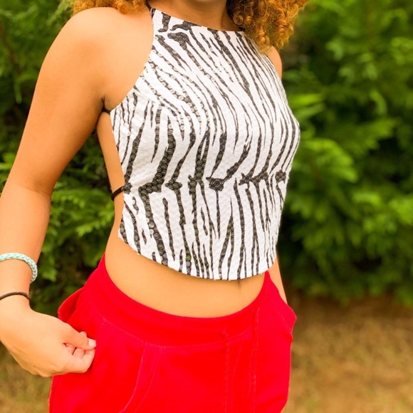 Zebra Print Crop Tops